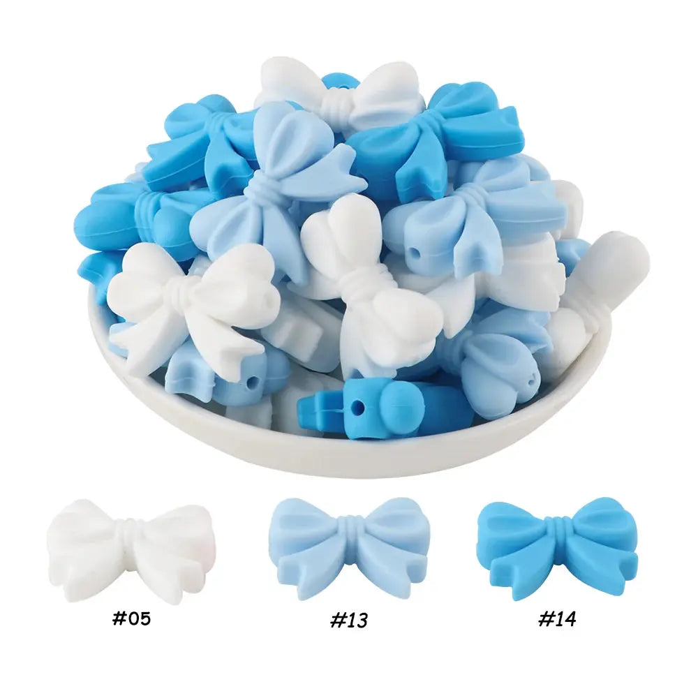 10Pcs Crown Bowknot Silicone Beads For Jewelry Making Diy Necklace Keychain Bracelet Craft Supplies