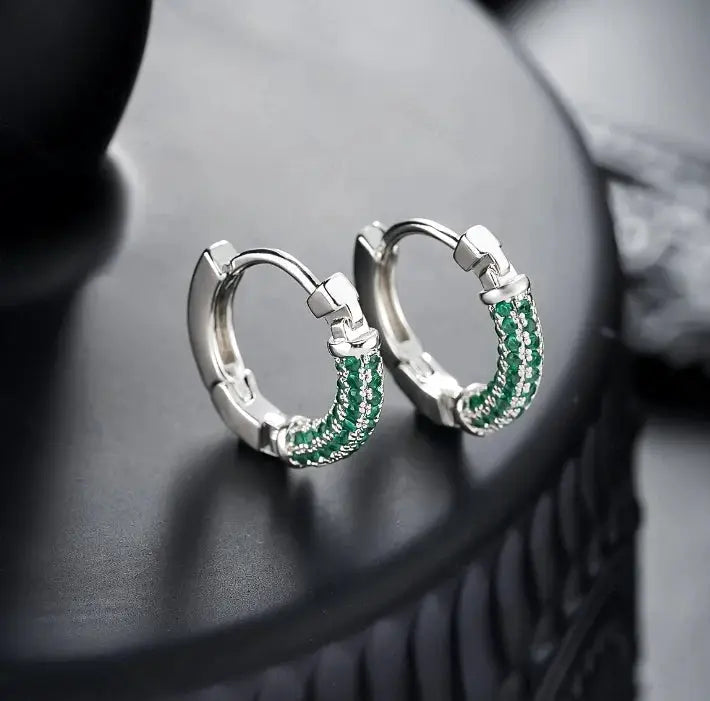 Crystal Lymphatic Drainage Earrings Colorful Crystal Round Hoop Earrings Magnetic Therapy Weight Loss Slimming Jewelry