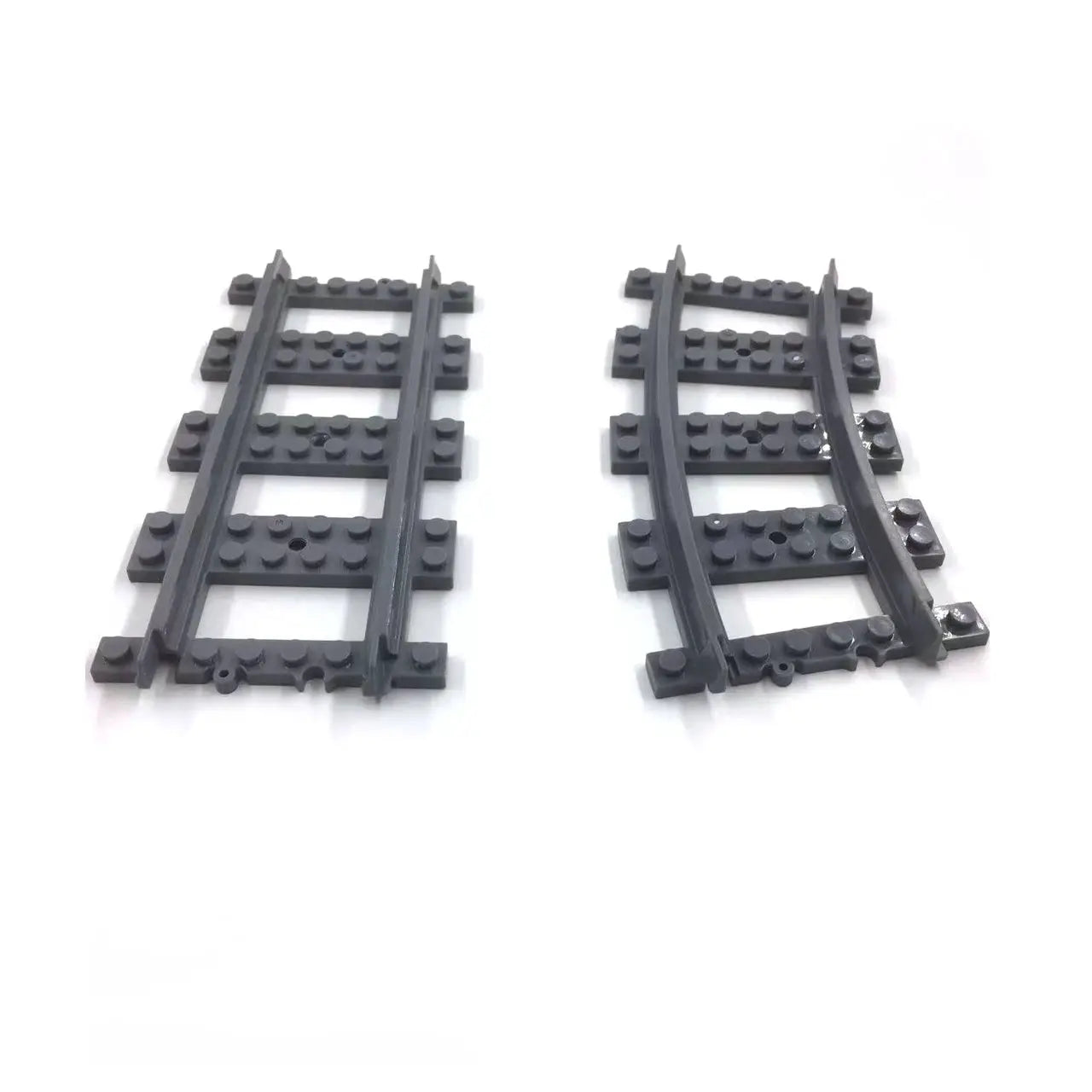 50 Piece City Train Track Set Straight Rails Building Blocks for Kids Compatible with Classic Blocks