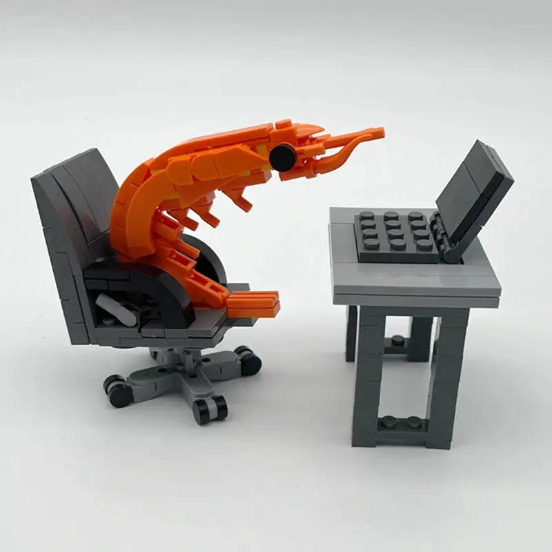 MOC Building Block Shrimp Model Figurines Puzzle Assembly Kit For Boys And Girls Internet Celebrity Parody Toy