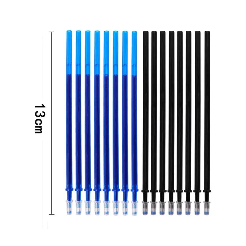 Simples Market 55-piece erasable gel pen set, 0.5mm tips; blue translucent and black pens for office and school