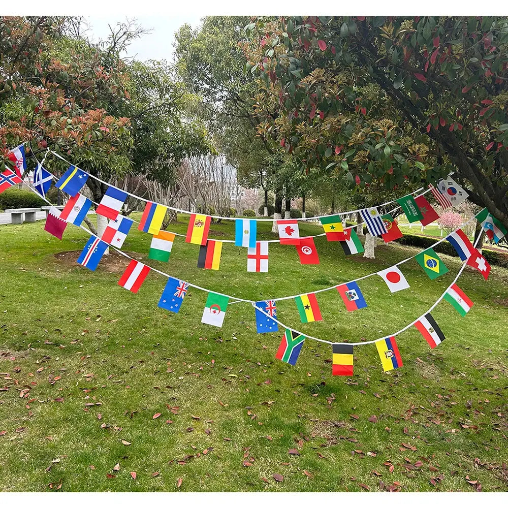 World Flags Bunting 42 48 Pcs 14x21cm String Banner Garlands