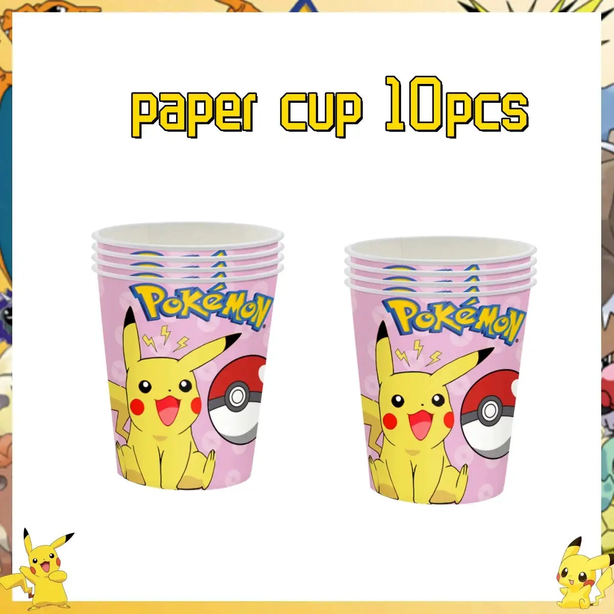 Pokemon Pikachu Birthday Party Decor Set Disposable Tableware Tablecloth Cups Plates Napkins Balloons Baby Shower Kids