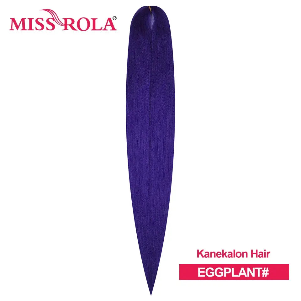 Miss Rola eggplant purple Kanekalon EZ Twist jumbo braiding hair, pre-stretched