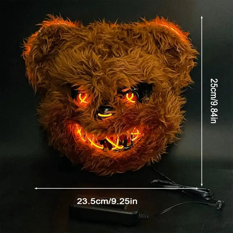 LED Light Halloween Cosplay Full Face Mask Horror Cartoon Rabbit Bear