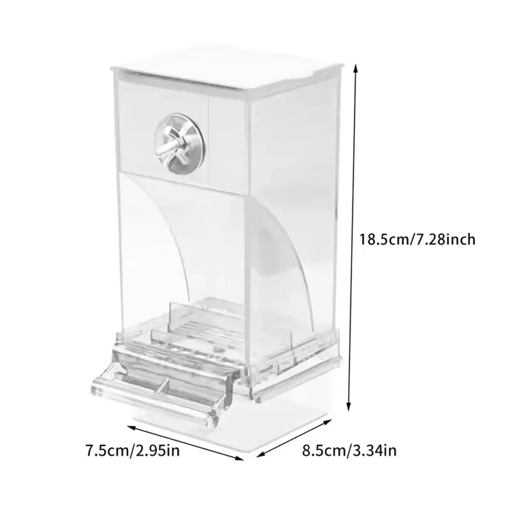 No Mess Automatic Bird Feeder Transparent Food Container for Small Birds and Parrots Cage Accessories