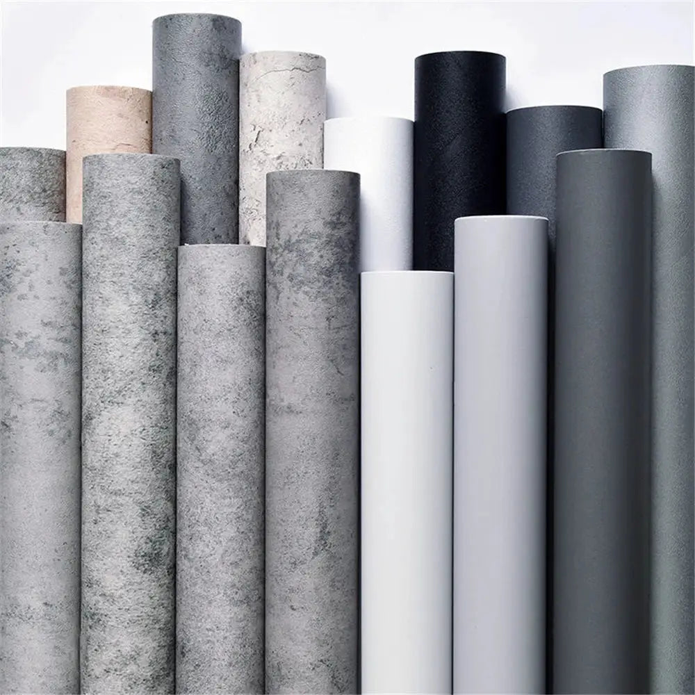 Cement Grey Self Adhesive Wallpaper For Living Room And Furniture Decor Waterproof Vinyl Wall Stickers Easy To Install