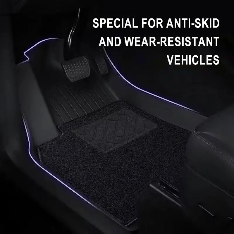 Simples Market Tesla Model Y floor mats set, black TPE, wear-resistant front footwell and trunk mats