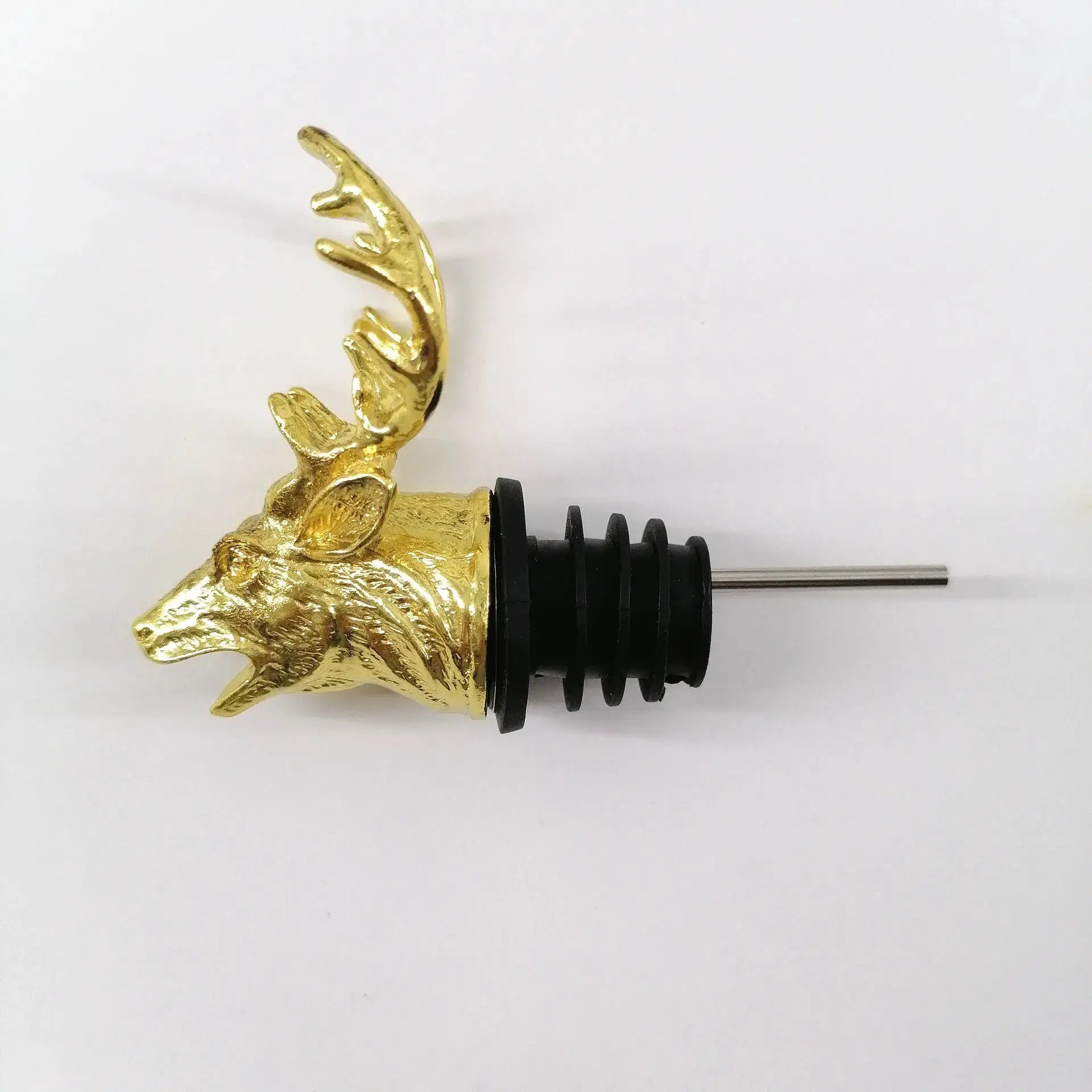Golden Deer Head Bottle Oiler With Cork Stopper For Wine And Olive Oil Dispenser