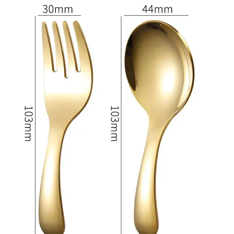 Outdoor Travel 304 Stainless Steel Portable Tableware Set Spoon And Fork For Kids Dessertware