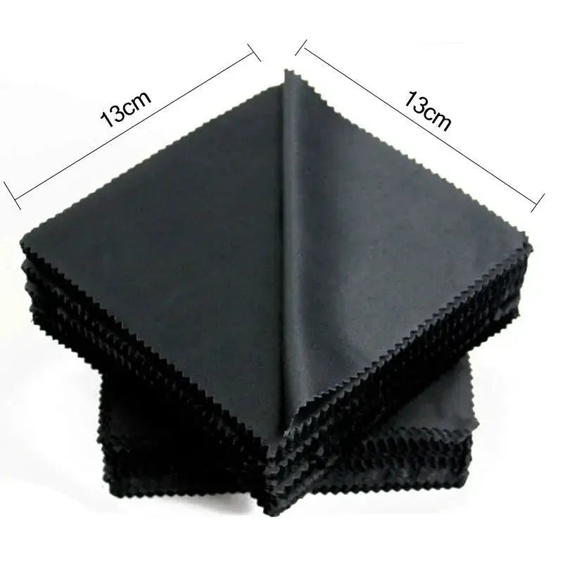 Black Microfiber Cleaning Cloths 13x13 cm For Glasses Sunglasses Eyewear Lens Cleaning Bulk Pack 1 20 100 300 Pcs