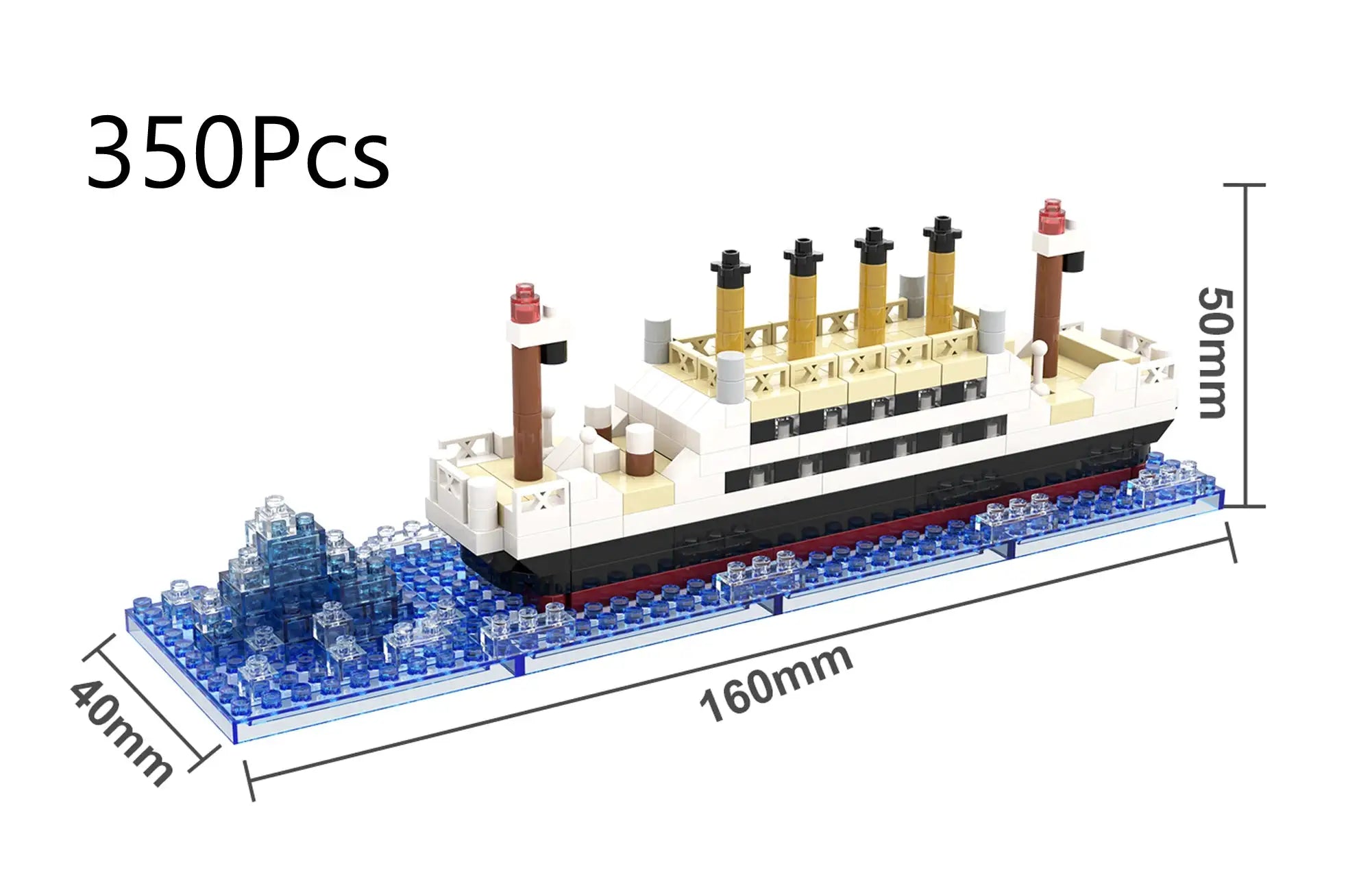 Titanic Cruise Ship Building Block Model Kit For Kids Desktop Puzzle Toy Birthday Gift For Boys And Girls