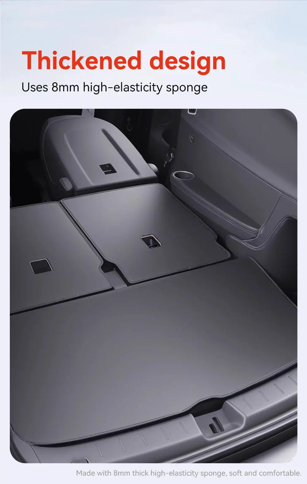 Trunk mat cover by Simples Market for Tesla Model YL Juniper 2026, Nappa leather all-weather trunk liner.