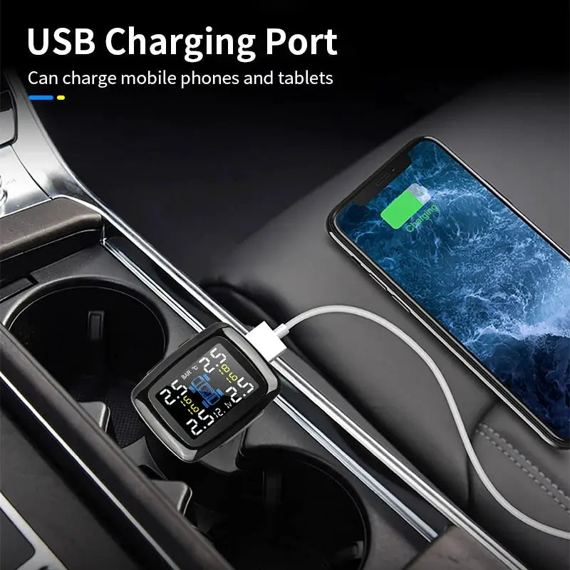Simples Market car TPMS USB wireless tire pressure monitor display plugged into cigarette lighter
