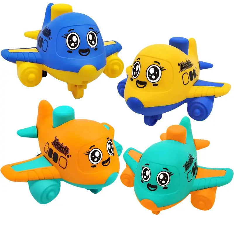 Press and Go Aircraft Toys for Toddlers Ages One to Three Baby Animal Racing Cars Infant Push Friction Vehicles