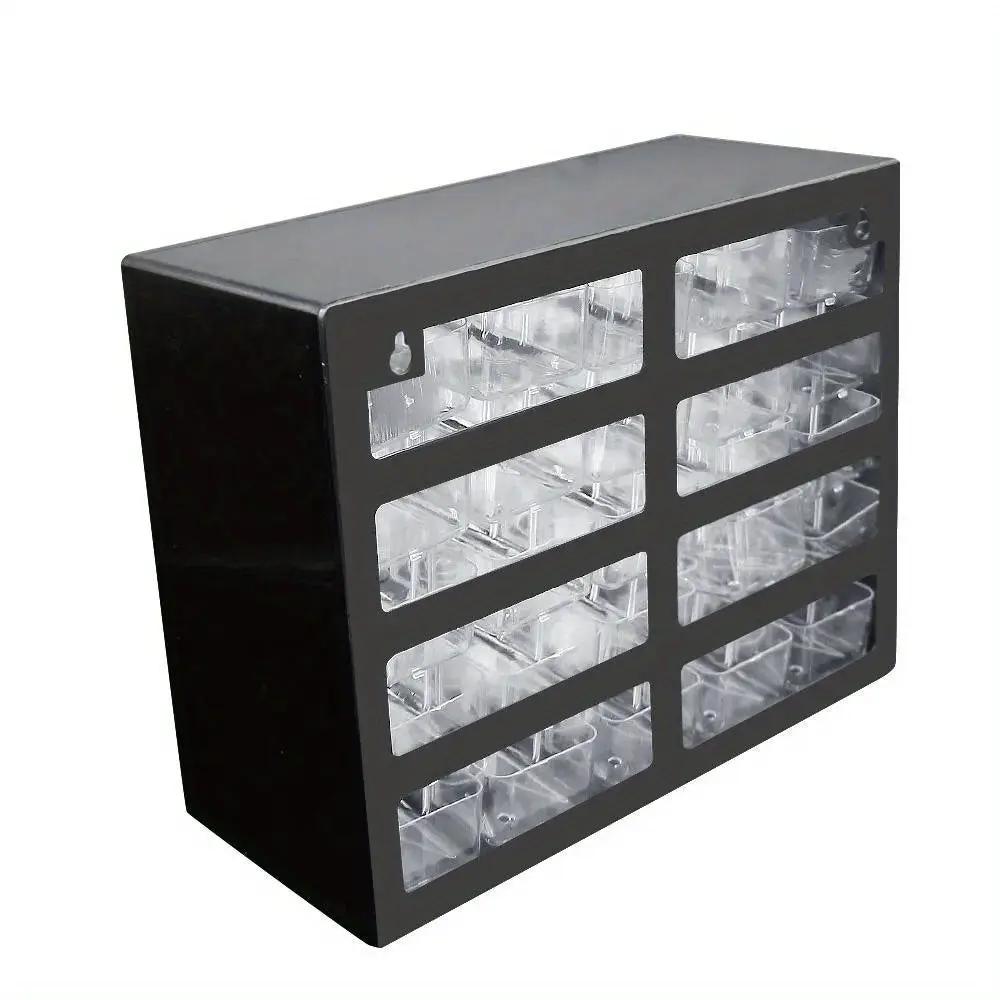 Simples Market 25-grid black wall-mounted drawer organizer with clear bins