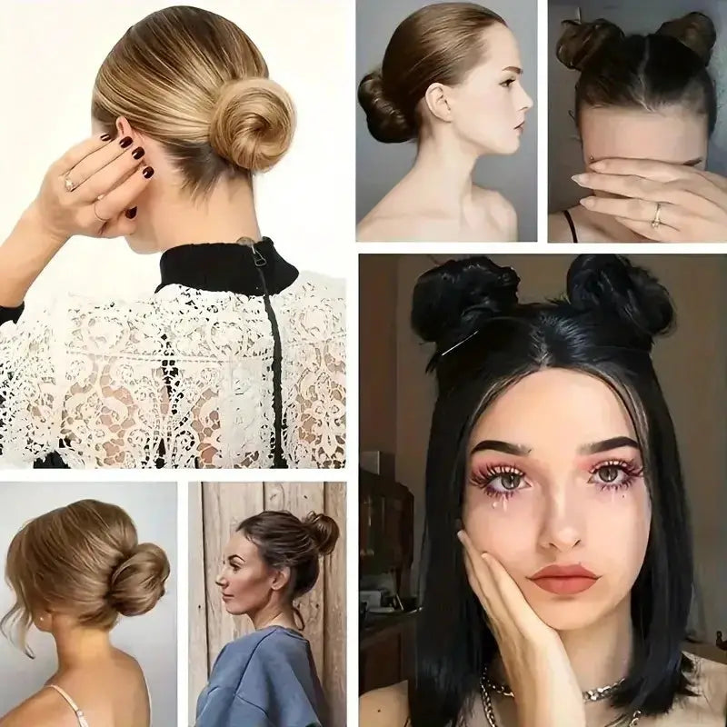 WIGSIN synthetic messy donut hair bun updo with elastic extension, 6 styles