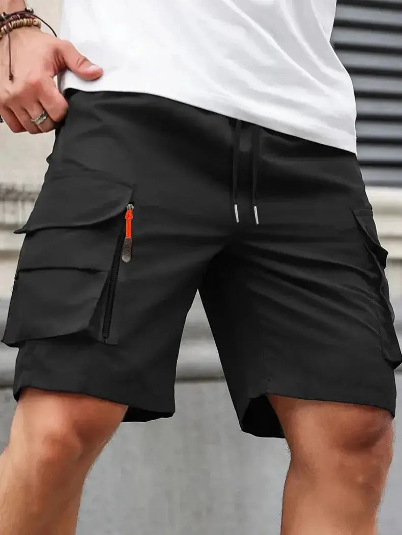UETEEY Summer Casual Cargo Shorts Men Outdoor Travel Sports Large Pockets Durable Comfortable Beach Workout Shorts for Outings