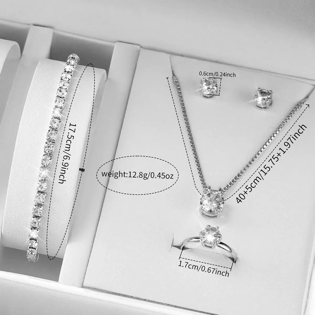 6-piece Simples Market watch set with silver-tone stainless steel band