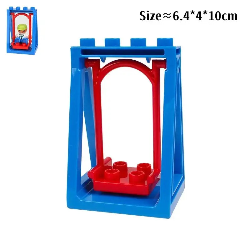 Big Building Blocks Duplo Compatible Large Brick Ferris Wheel Seesaw Slide Swing Educational Toy For Kids