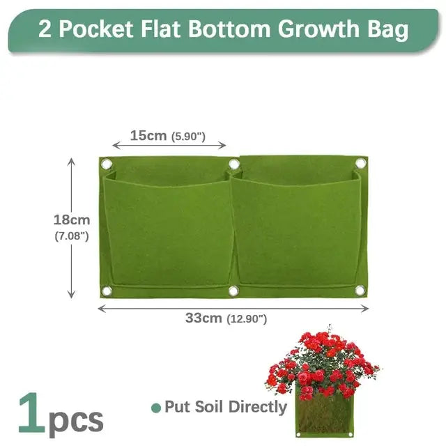 Wall Hanging Pockets Planting Bags Vertical Garden Planter Indoor Outdoor Use Home Decor Grow Bags