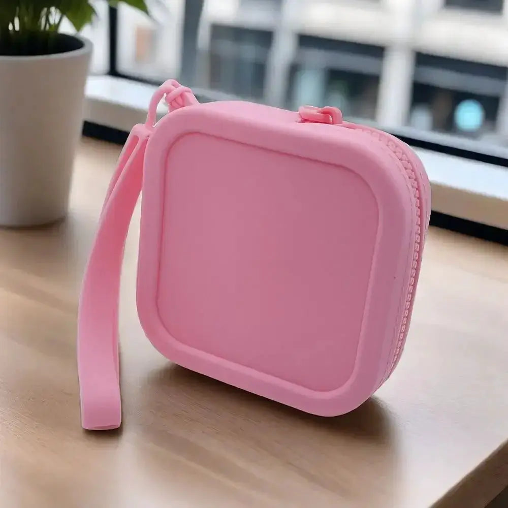 Vintage Silicone Organizer Wallet Coin Purse Waterproof Zipper Earphone Bag Travel Pouch For Students