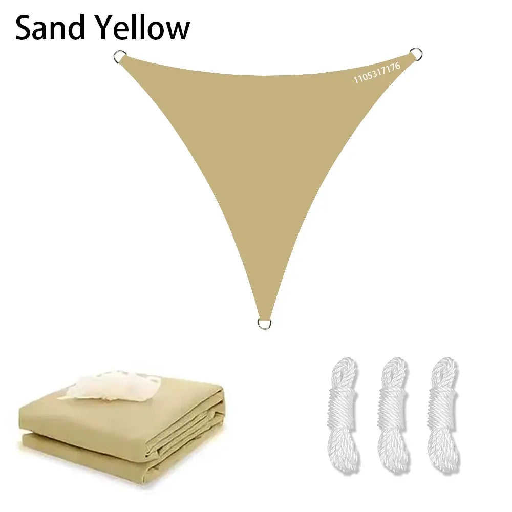 Simples Market triangle sun shade sail sand yellow with 3 ropes.