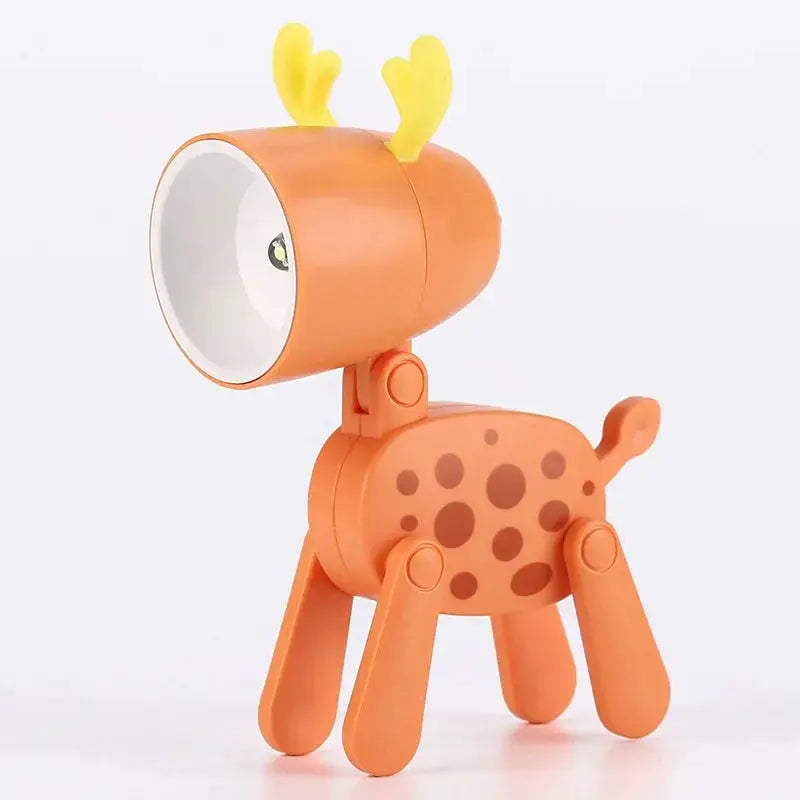 LED mini night light deer desk lamp orange with yellow antlers, foldable, Simples Market