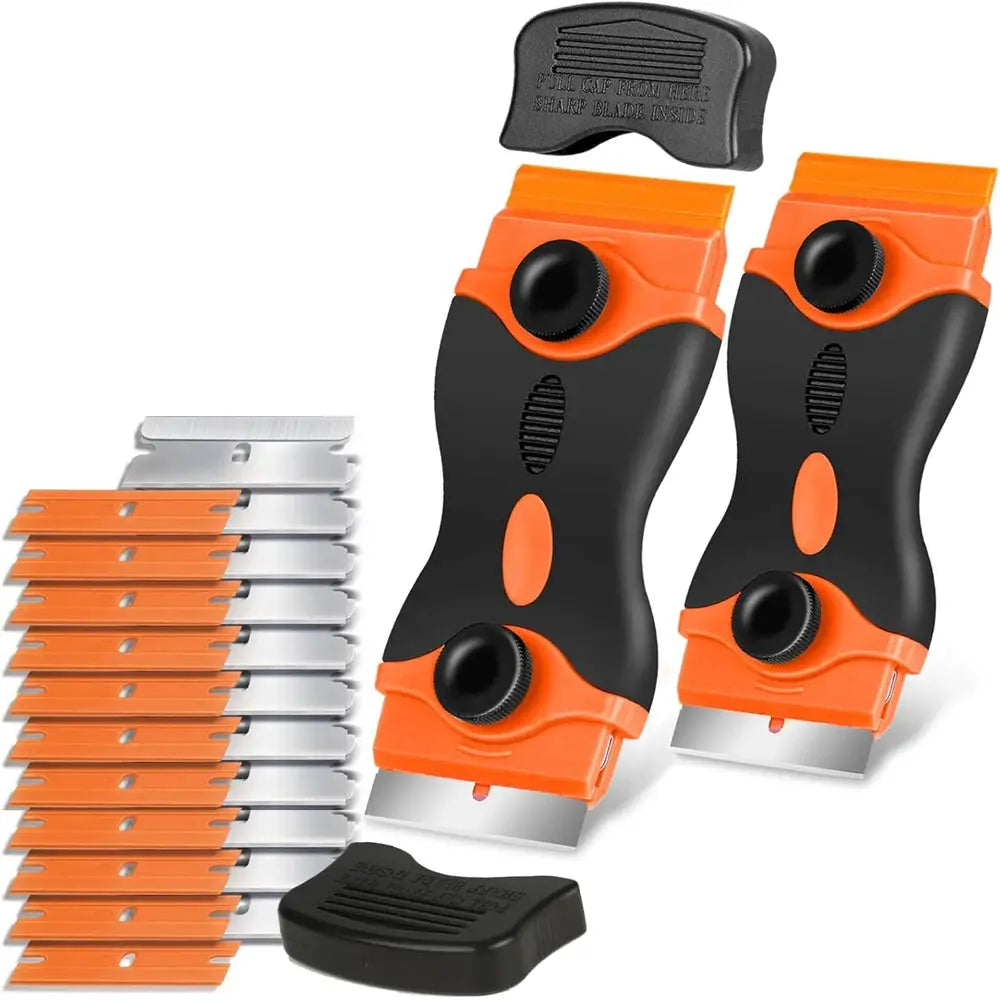 Double Edge Razor Scraper With Razor Blades For Labels Stickers Decals Removal Ergonomic Grip