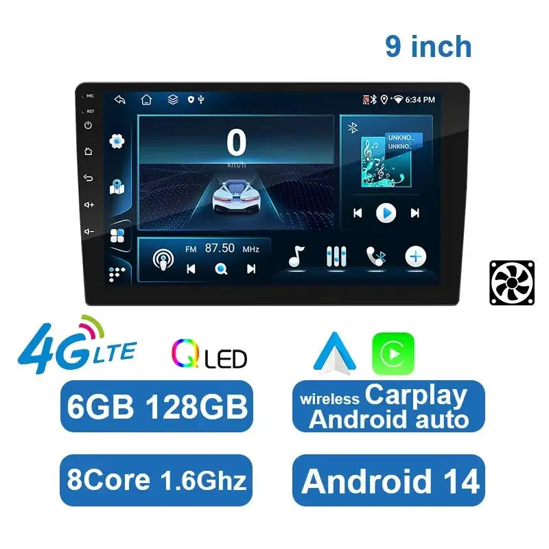 9-inch car stereo head unit with wireless CarPlay/Android Auto, 6GB RAM 128GB, Simples Market ESSGOO