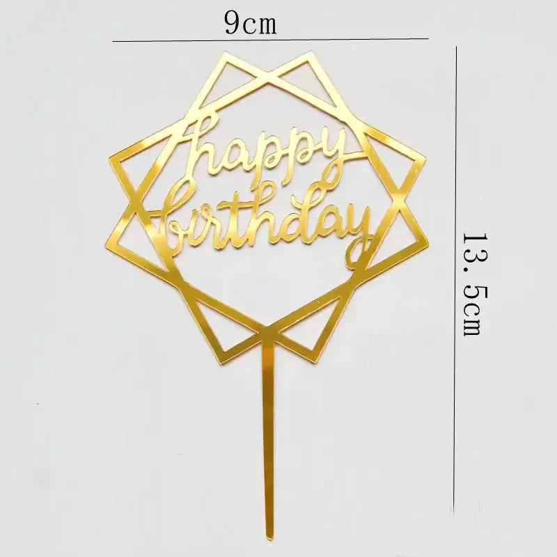 Happy Birthday Cake Toppers 14cm Acrylic Letter Set 10 or 20 Pcs Black Party Supplies Cake Decorations