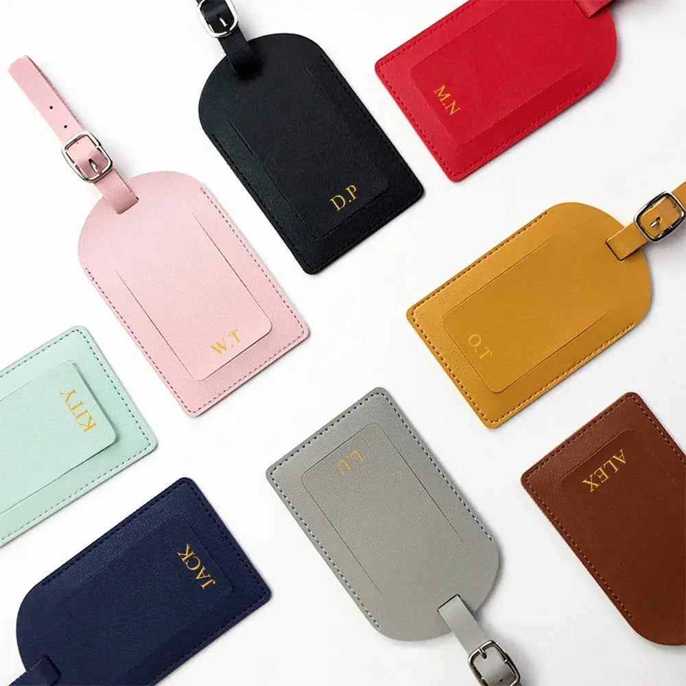 Custom Name Travel Passport Cover Set of 8 in assorted colors with luggage tag and card holder by Simples Market