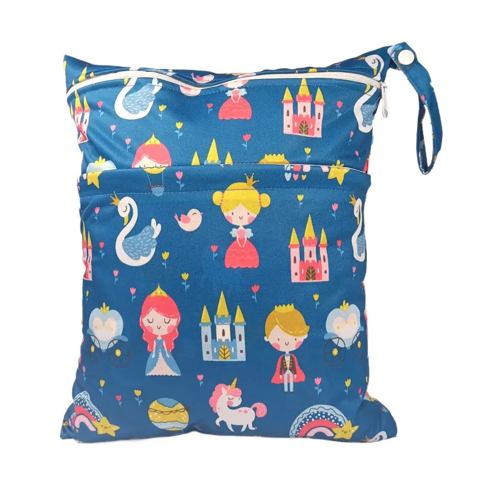Sigzagor Wet Dry Bag With Two Zippers Waterproof Reusable 36cm By 29cm For Baby Diapers Nappies Soiled Clothes Swimwear