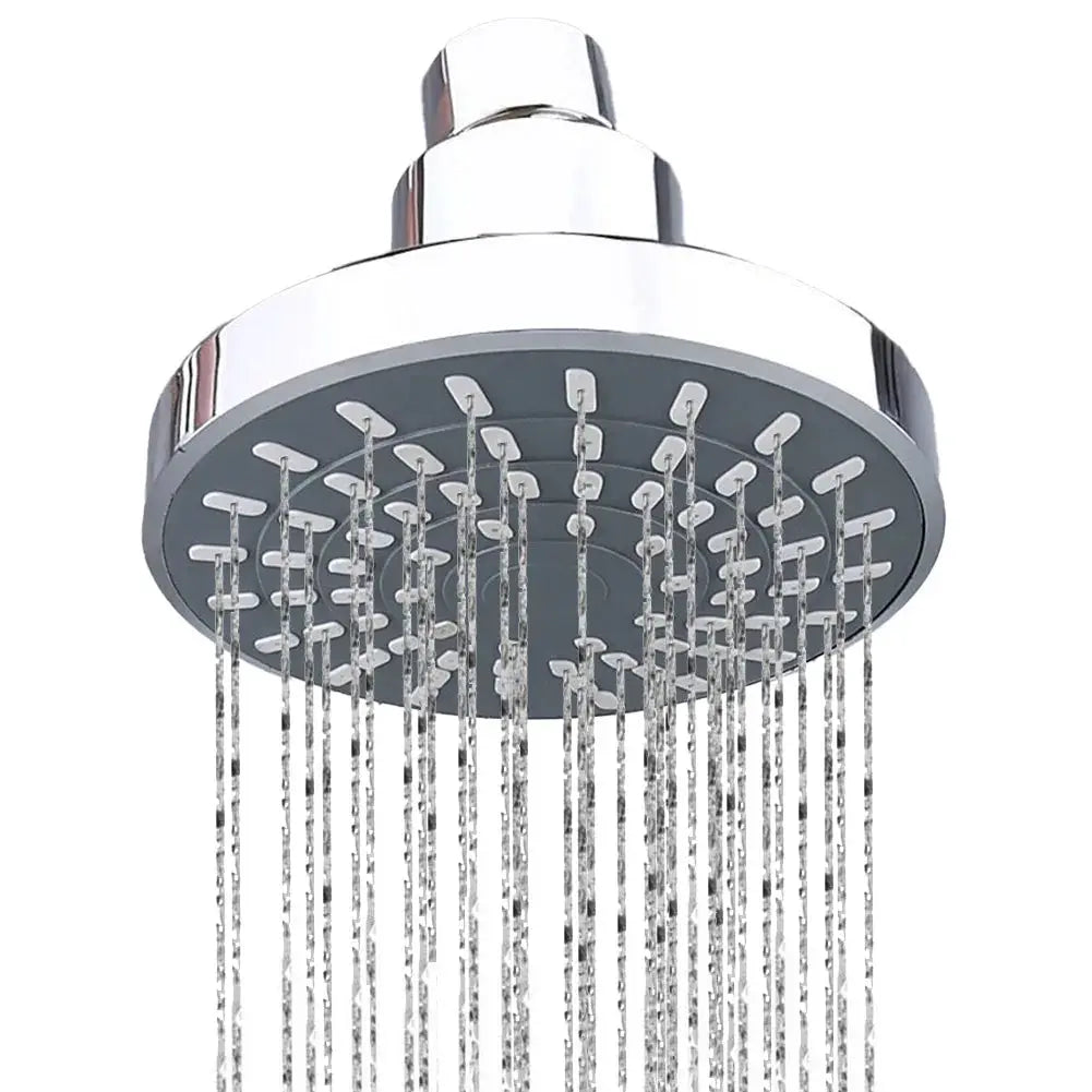 Adjustable shower head sprayer rainfall, chrome finish, wall-mounted.