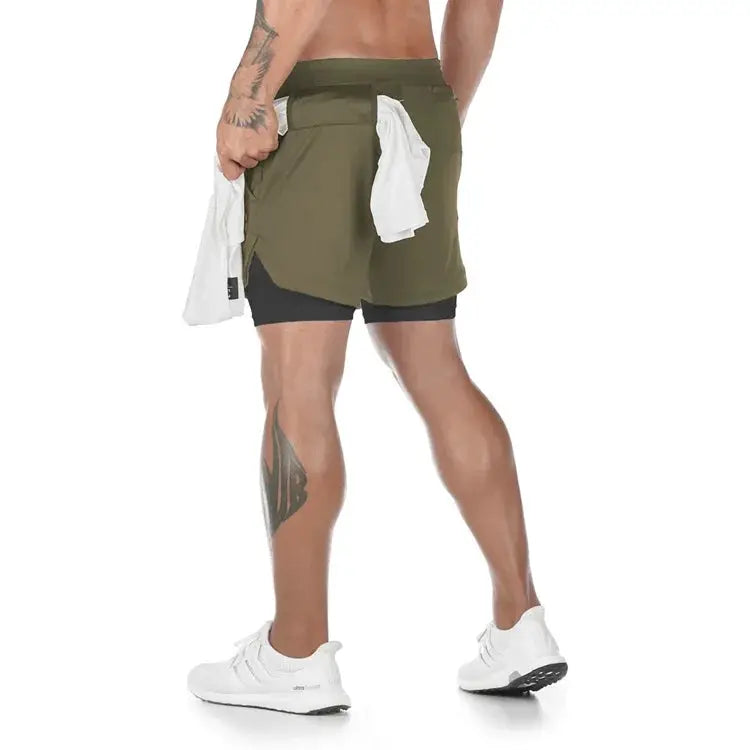 Camo 2 In 1 Running Shorts For Men Quick Dry Gym Fitness Shorts For Workout Training And Jogging