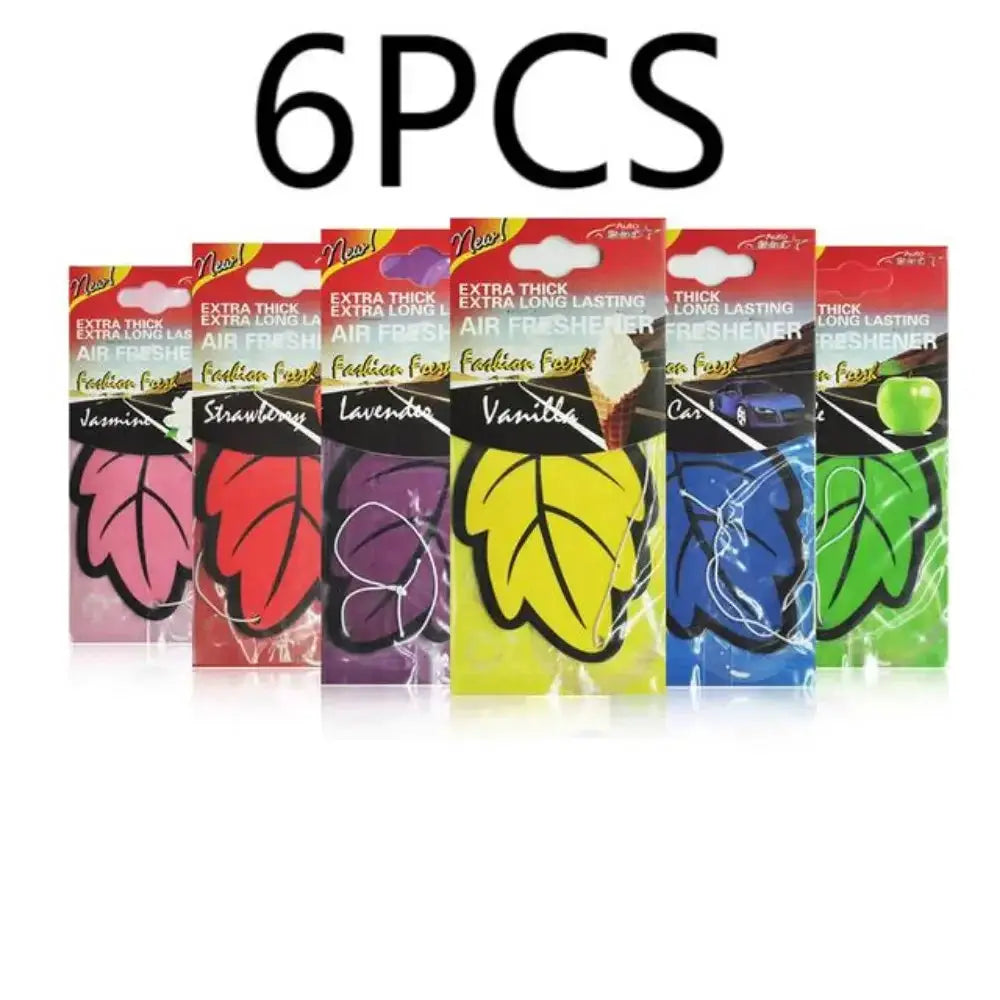 Leaf Shape Car Air Freshener Natural Scented Tea Paper Hanging Vanilla Perfume Fragrance For Auto Interior