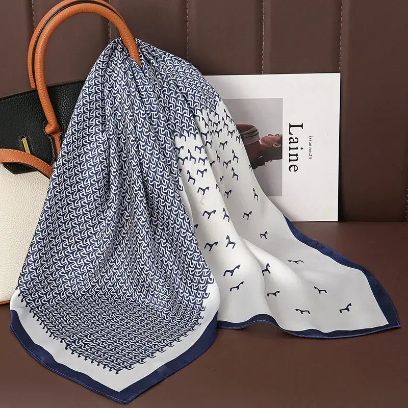 Luxe Silk Satin Square Scarf Silk Feel Finish Versatile Fashion Wrap For Shawl Hijab Neckerchief Hair Ribbon Headband
