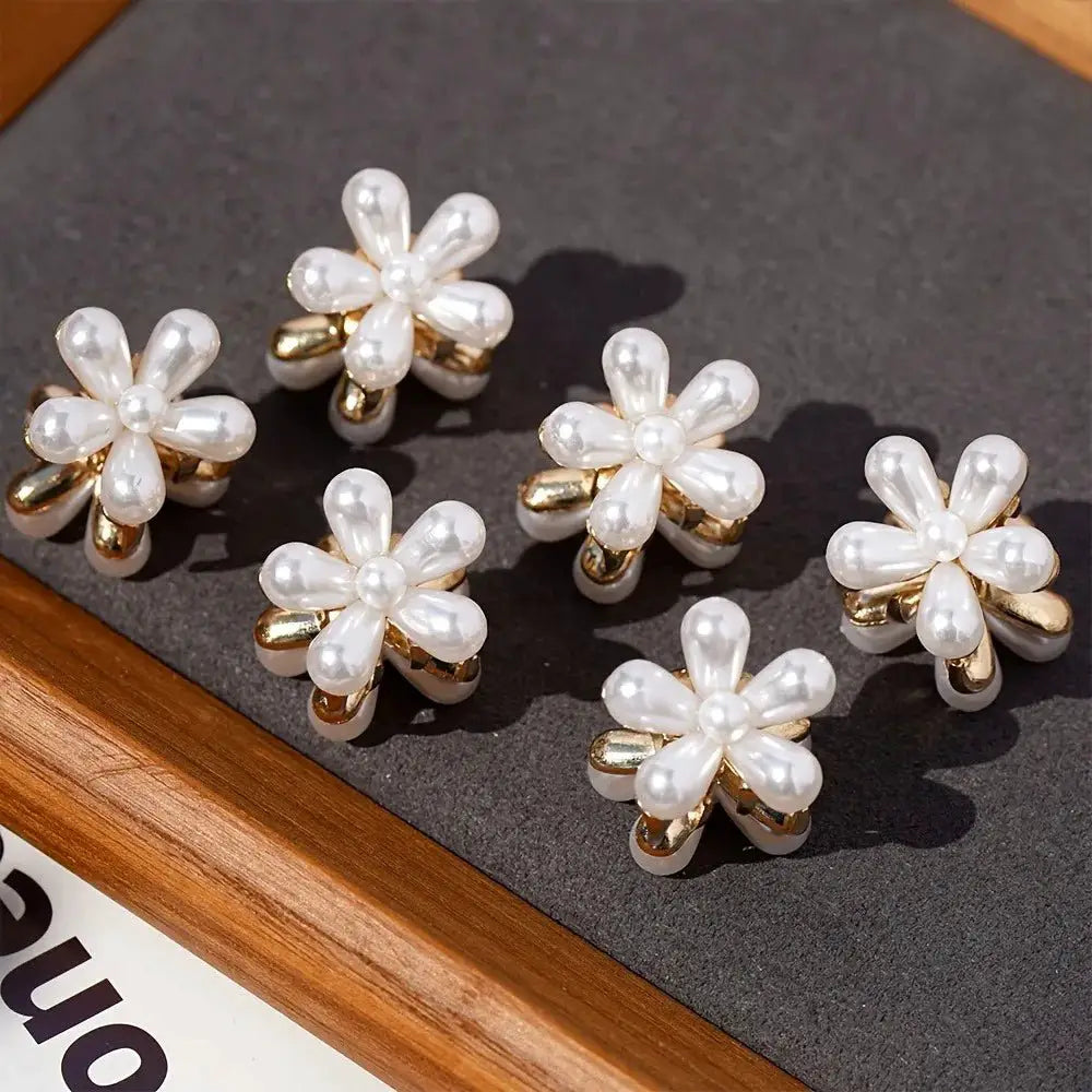 Flower Pearl Mini Hair Grab Clips - Simples Market