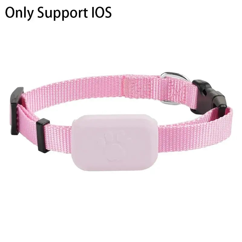 Pet GPS tracking collar, pink nylon with waterproof module and real-time location for dogs and cats