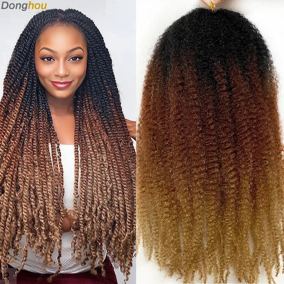 Marley Hair 18-inch synthetic braiding hair in ombre black brown blonde grey for Afro kinky twists, Simples Market