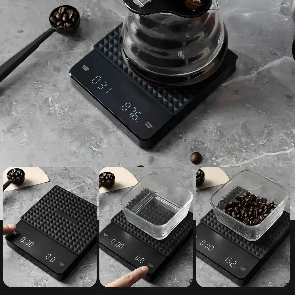 BrewMaster Pro Coffee Scale Waterproof Pad With LED Display USB Timing For Precise Home Brewing 3 Kg To 5 Kg