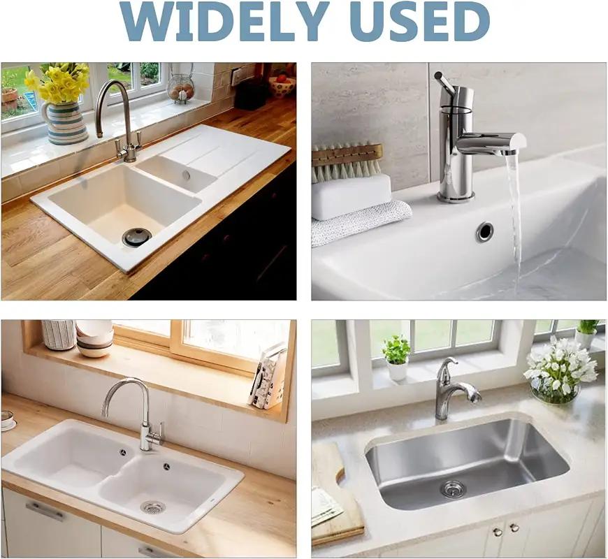 4-pack plastic sink overflow covers by Simples Market for kitchen and bathroom basins