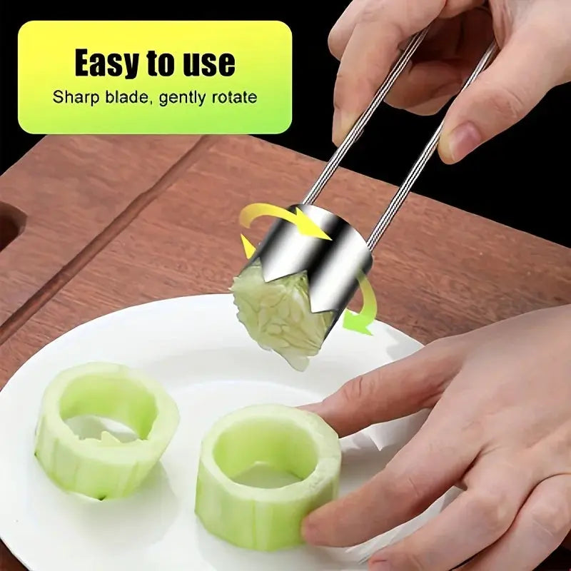 Stainless Steel Corer Portable Core Remover For Fruits And Vegetables Kitchen Tool For Pitting Chili Peppers Melons