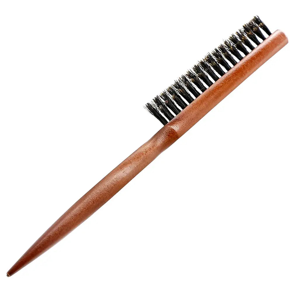 Natural boar bristle brush with wooden handle by Simples Market, anti-static barber styling tool