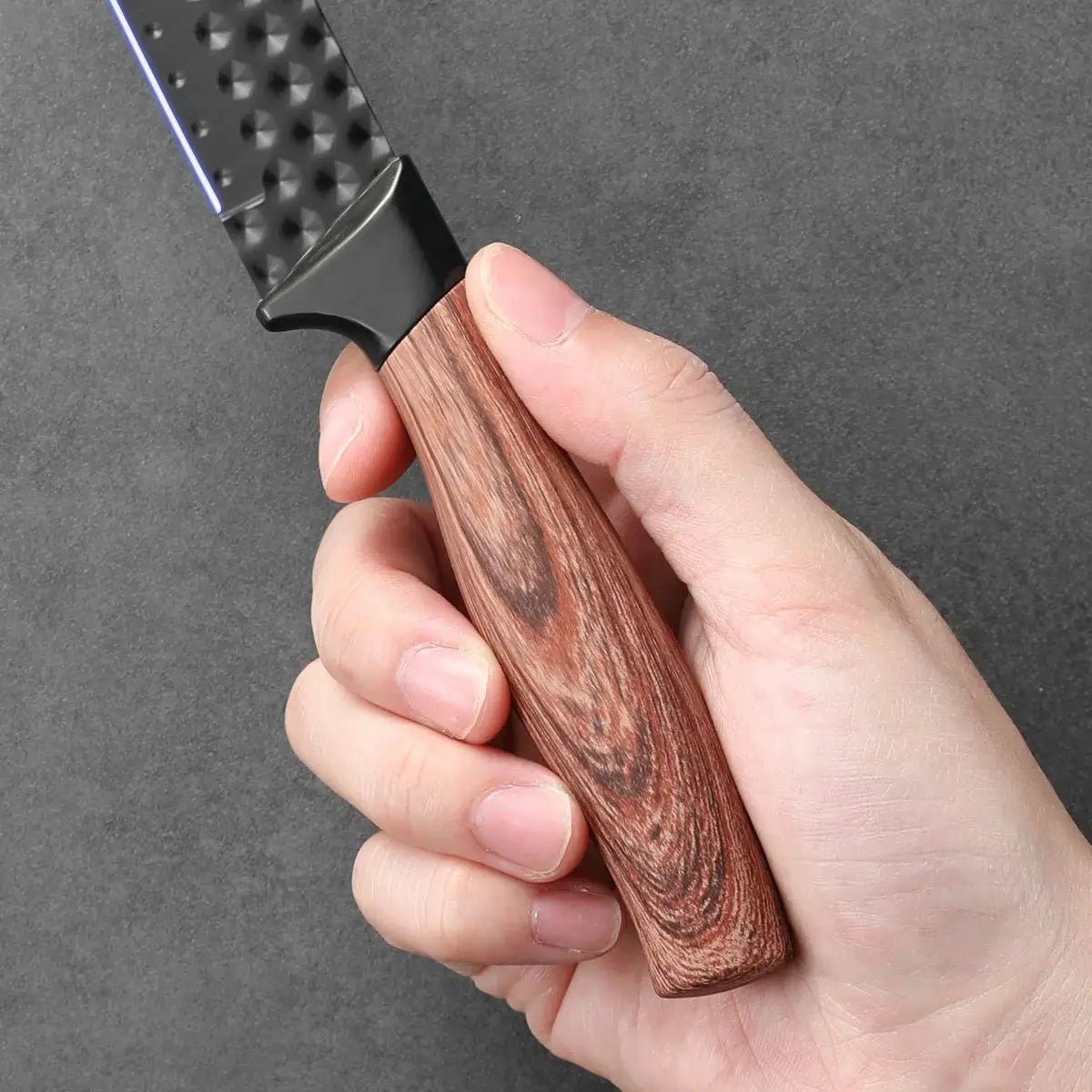 Stainless Steel Fruit Knife Paring Knife Two Piece Set With Non Stick Antibacterial Blades And Wood Grain Handles