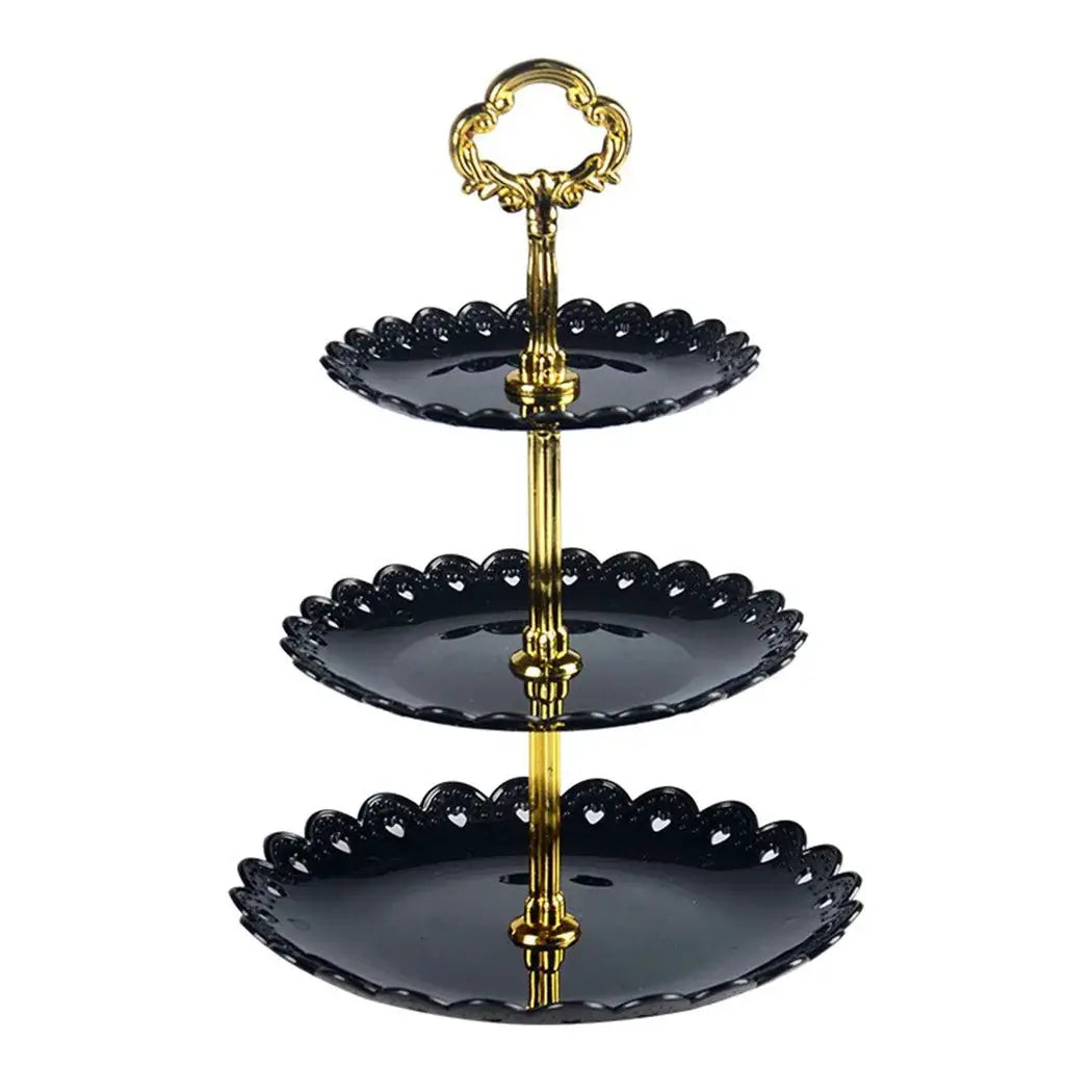 3 Tier Cake Stand Dessert Tray Display For Birthday Party Wedding Eco Friendly ABS Plastic