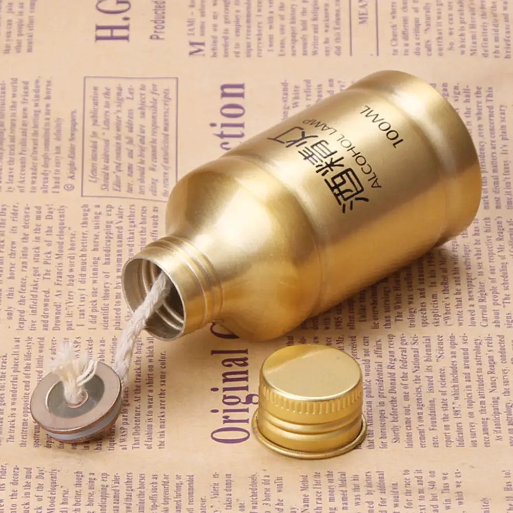 Alcohol lamp 100ml, portable gold aluminum alloy lamp with cap by Simples Market