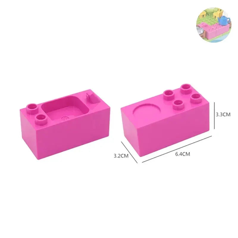 Big Building Blocks Play House Furniture Accessories Indoor Bed Compatible Large Bricks Assemble Toys For Kids Gift