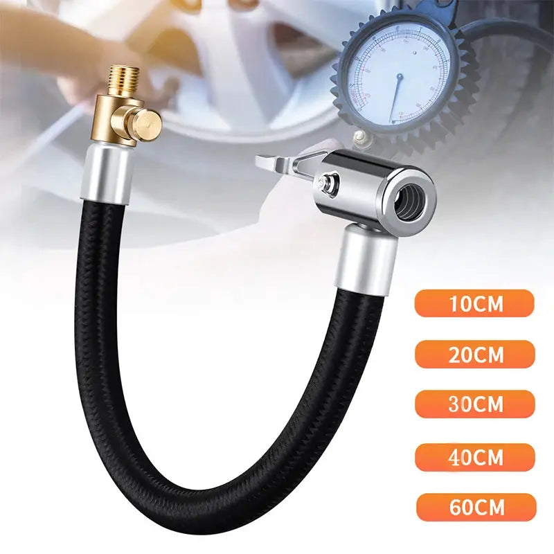 Car Tire Air Inflation Extension Hose Set 10cm 20cm 30cm 40cm 60cm Motorcycle Tyre Inflator Tube Adapter Connector