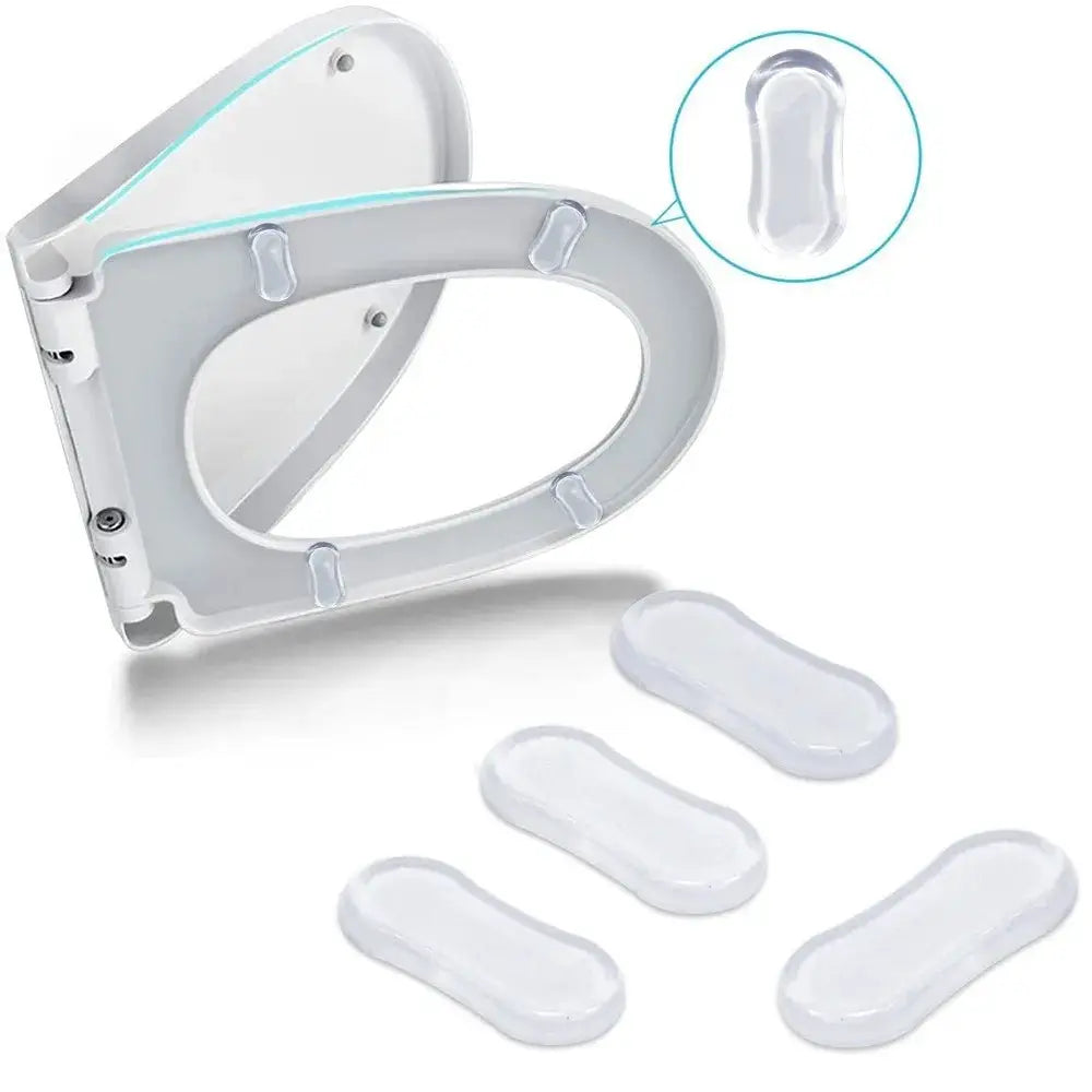 Simples Market 5pcs silicone toilet seat bumpers, clear adhesive lid pads for bathroom protection